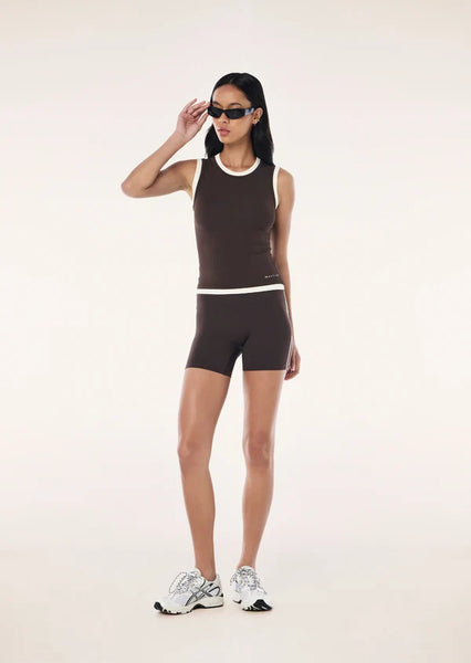 Foundation Layer Muscle Tank COFFEE/WHISPER WHITE