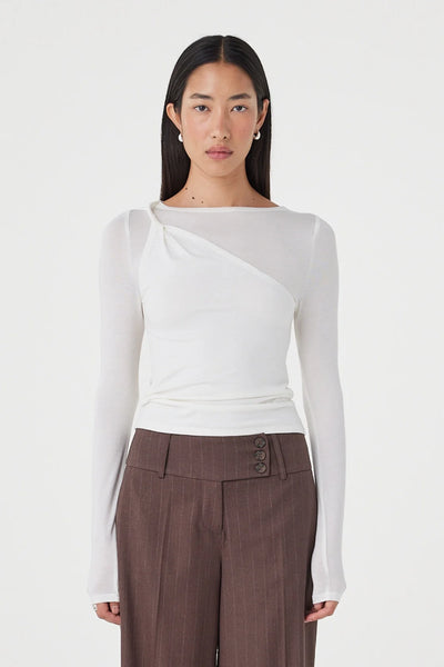 Mabel Long Sleeve Twist Top CREAM