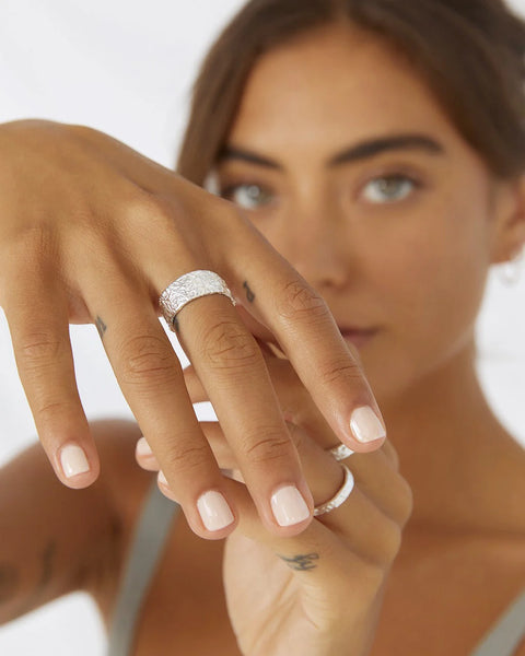 Eros Textured Ring Large STERLING SILVER