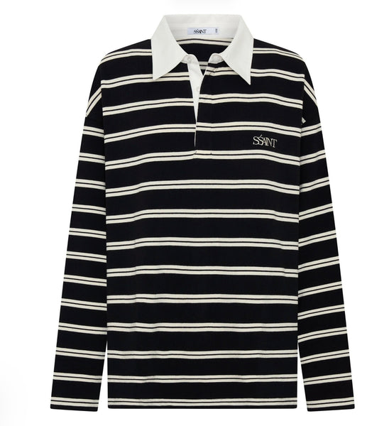 Dylan Rugby Polo BLACK/WHITE STRIPE