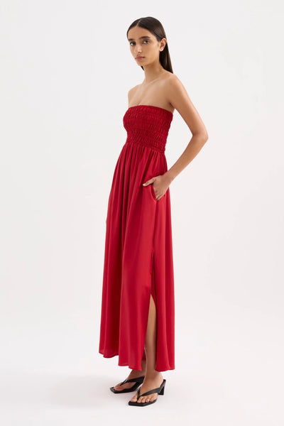 Zuri Tencel Maxi Dress CRIMSON