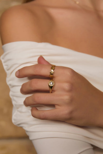 Angelo Ring STONE/ 14K GOLD PLATED