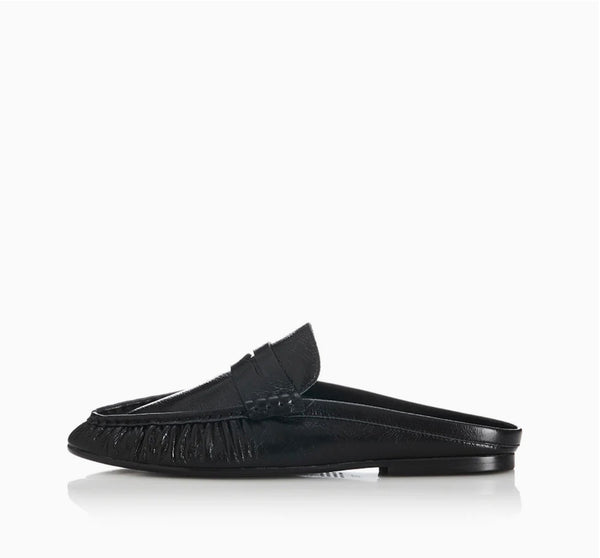 Ivy BLACK OILY CRINKLE LEATHER