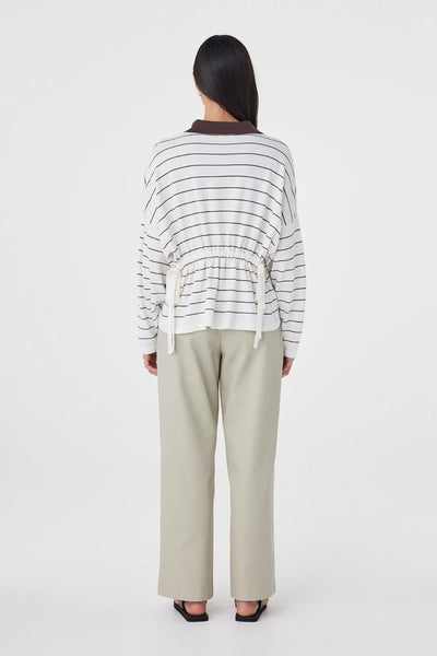 Zia tie Knit Jersey CREAM & ESPRESSO Stripe