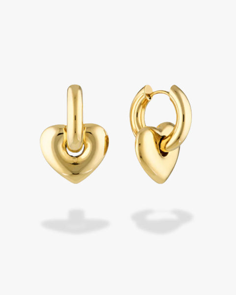 Lisa Puffy Heart Earrings GOLD