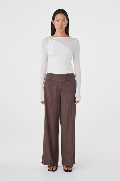 Mabel Long Sleeve Twist Top CREAM