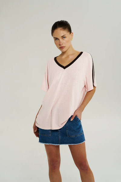 V Neck Jersey Tee DUSTY ROSE DUR
