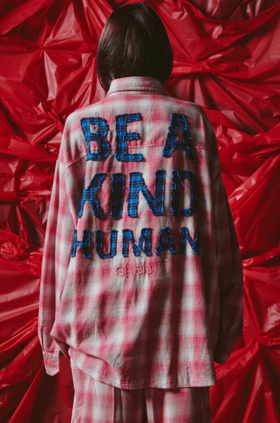 Be A Kind Human Oversized Shirt PINK