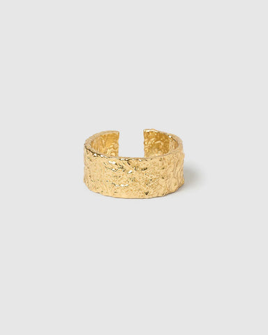 Eros Gold Textured Ring - Large