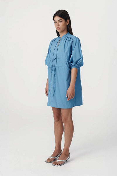 Piper Organic Mini Dress Cerulean