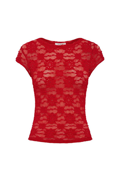 Galo Sunflower Lace Tee FLAME RED