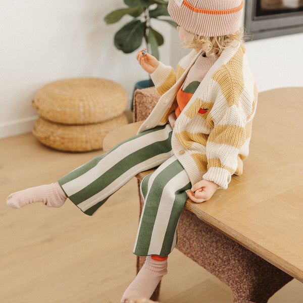 Organic Knit Stripe Pants CLOVER