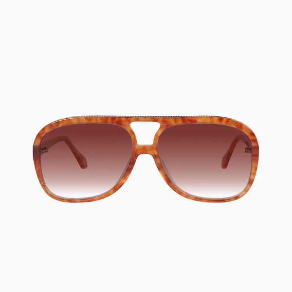 Bang Bang TIGER TORT W/ GOLD METAL DARK ORANGE GRADIENT LENS