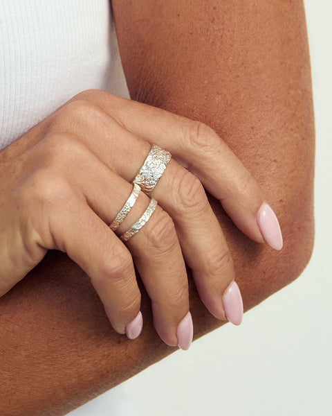 Eros Textured Ring Large STERLING SILVER