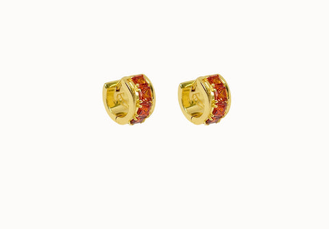 FLORENCE Earrings 18K GOLD AND GARNET CZ