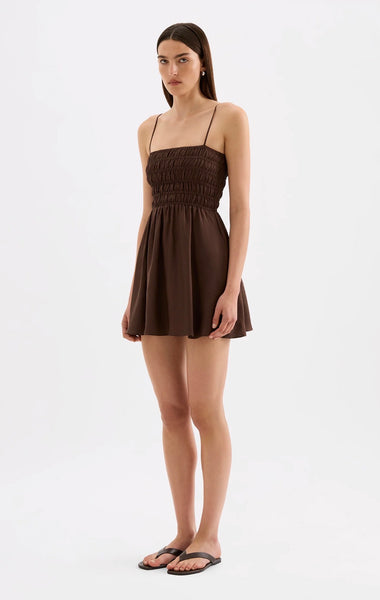 Jaslynn Tencel Mini Dress CHOCOLATE