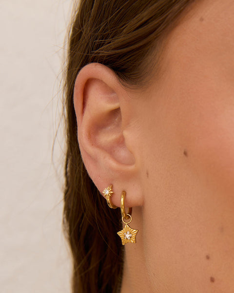 Goldie Earrings STONE & 14K GOLD PLATED