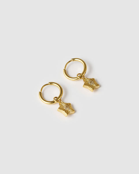 Goldie Earrings STONE & 14K GOLD PLATED
