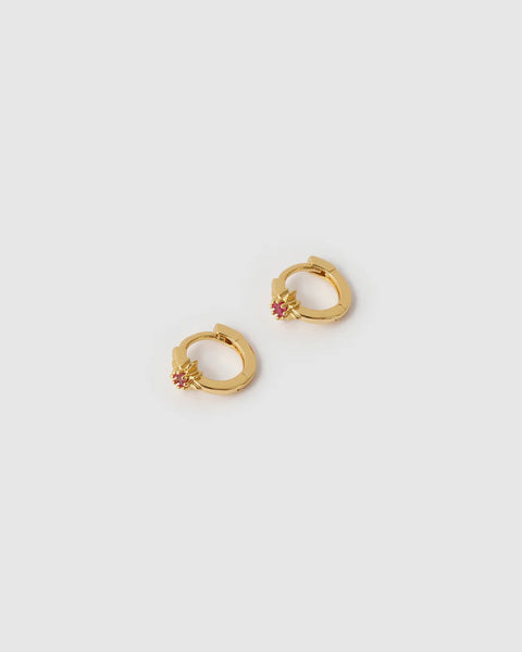 Nova Huggies RUBY 14K GOLD PLATED