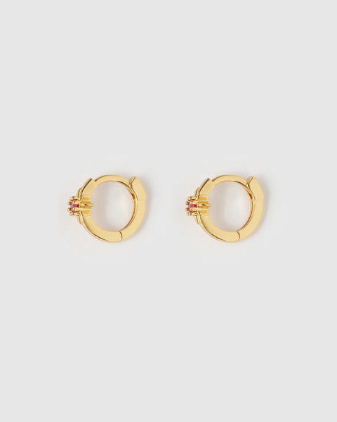 Nova Huggies RUBY 14K GOLD PLATED
