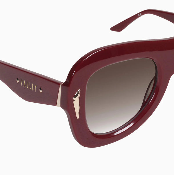 Bowery Sunglasses BURGUNDY GOLD METAL / BROWN GRADIENT LENS
