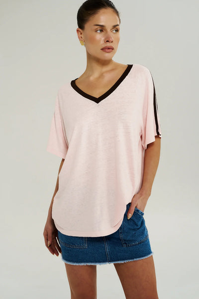 V Neck Jersey Tee DUSTY ROSE DUR