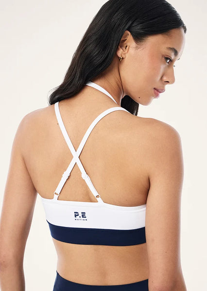 Override Sports Bra WHITE/DARK NAVY