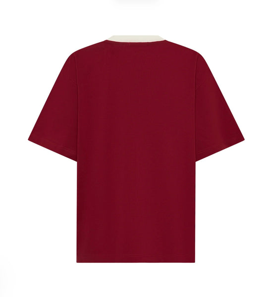 Reflective V Neck Tee CHERRY
