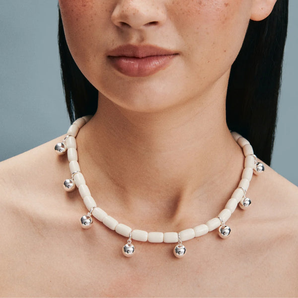 Resin Necklace IVORY/SILVER
