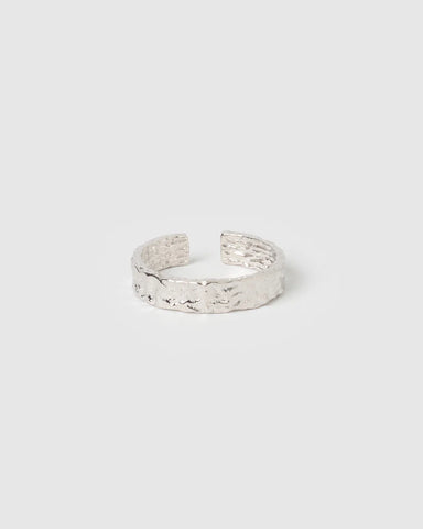 Eros Silver Textured Ring - Medium