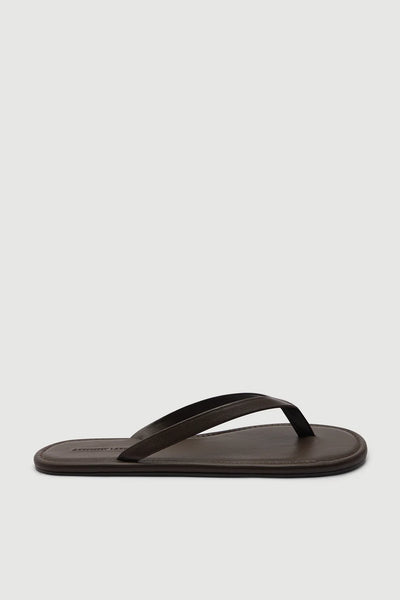 Alina Leather Thong WALNUT