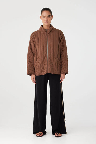 Tessa Quilted Jacket CHOCOLATE