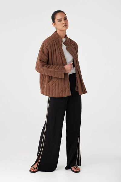 Tessa Quilted Jacket CHOCOLATE