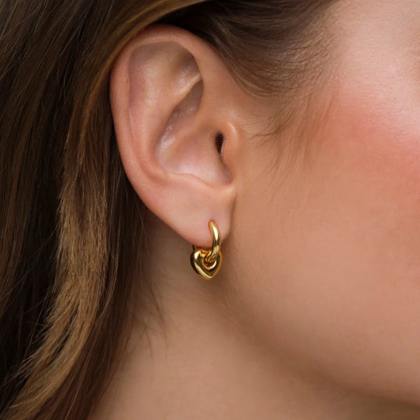 Lisa Puffy Heart Earrings Mini GOLD