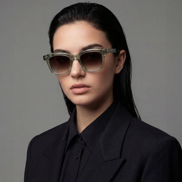 Hutch TRANSPARENT SAGE w. MATTE SILVER METAL / BROWN LENS