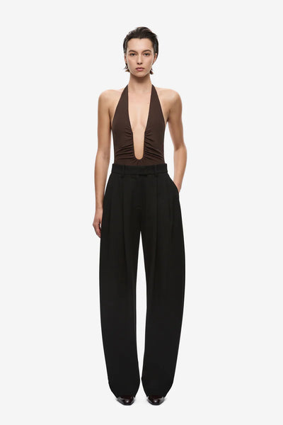 The Jennifer Cupro Bodysuit CHOCOLATE