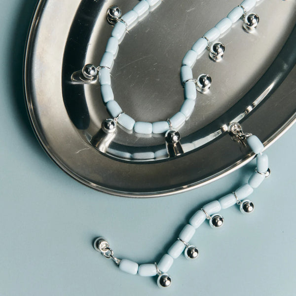 Resin Necklace BLUE/SILVER