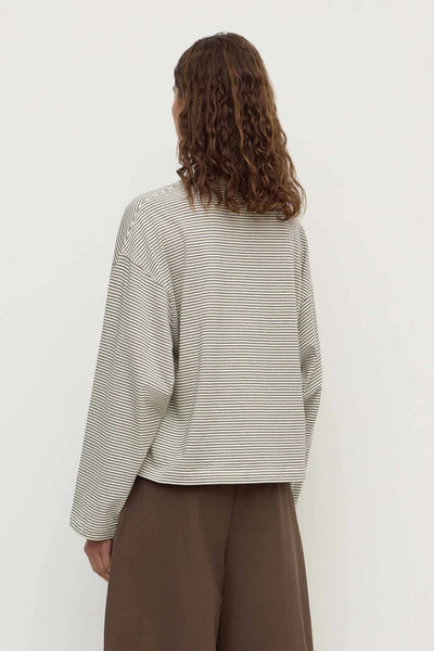 Malone Stripe Wide Sleeve Tee CREAM/BLACK