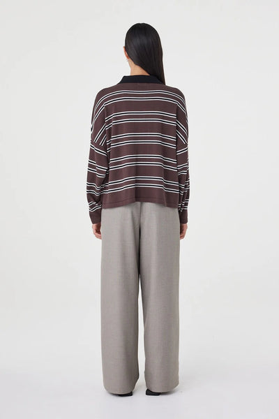 Rayne Knit Jersey - Espresso, Black & Cream Stripe