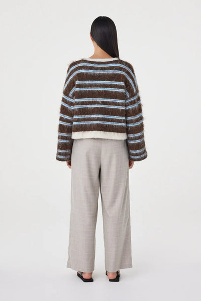 Lucca Sweater ESPRESSO & BLUE STRIPE