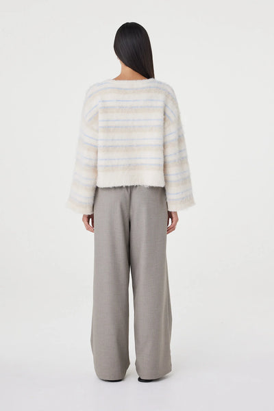 Lucca Sweater TAUPE/ BLUE STRIPE
