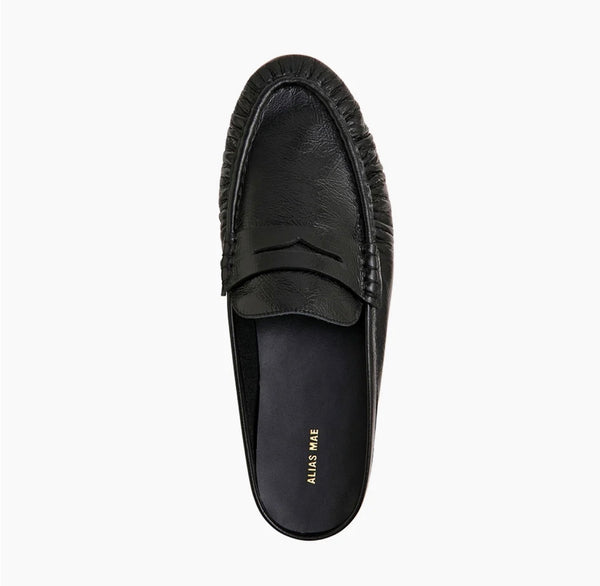 Ivy BLACK OILY CRINKLE LEATHER