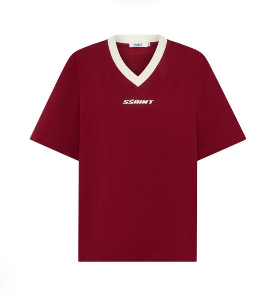Reflective V Neck Tee CHERRY