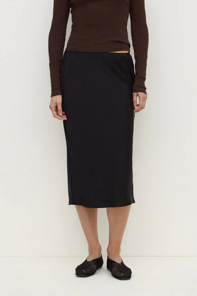 Amaris Silk Skirt BLACK