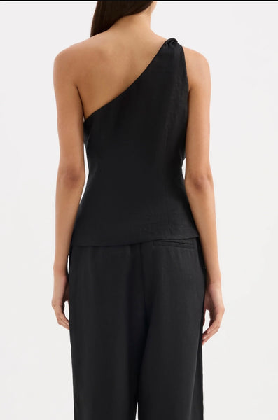 Lotta Linen Top BLACK
