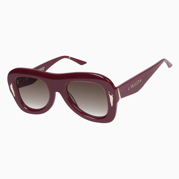 Bowery Sunglasses BURGUNDY GOLD METAL / BROWN GRADIENT LENS
