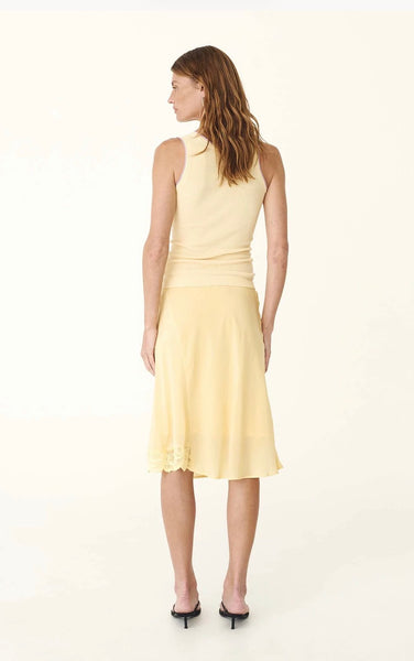 Tessa Silk Midi Skirt LEMON