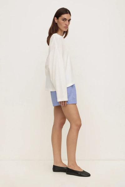 Ava Stripe Cotton Poplin Short NAVY STRIPE