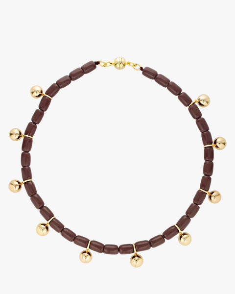 Resin Necklace BURGUNDY/GOLD