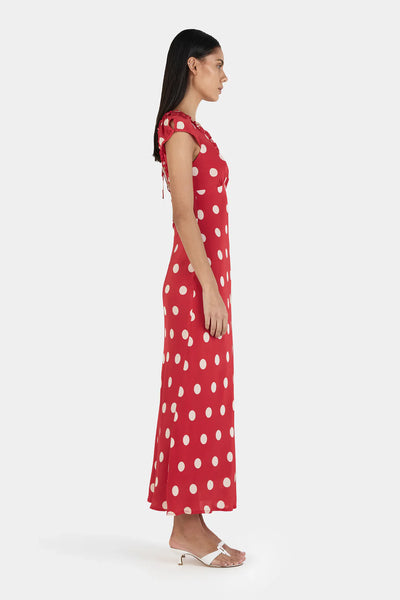 Carita Midi Dress RED POLKA